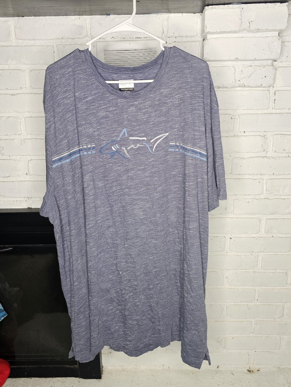 Greg Norman Collection Heather Blue Short-Sleeve Shark Graphic Tee